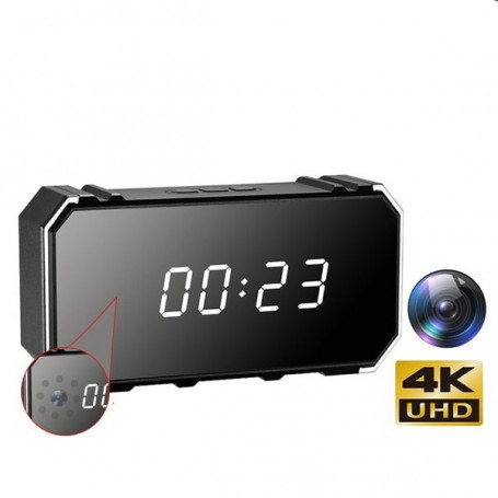 Ultra HD 4K Wifi Visión Infrarroja Espía Cámara Despertar - Reloj despertador de la cámara espía