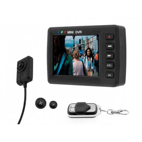 Caméra bouton espion Full HD avec écran LCD Mémoire Non-inclus