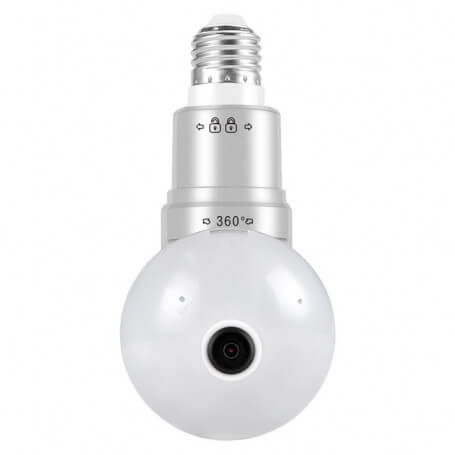 Wireless Panoramic Camera Bulb IP Surveillance 2MP Memory Not included